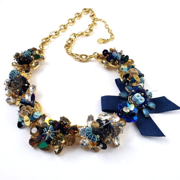 Talbots statement necklace blue teal gold purple pink stunning details - Picture 8 of 15
